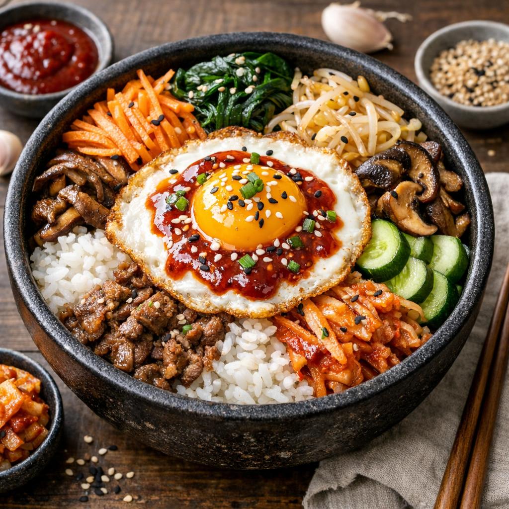 Bibimbap coréen aux légumes